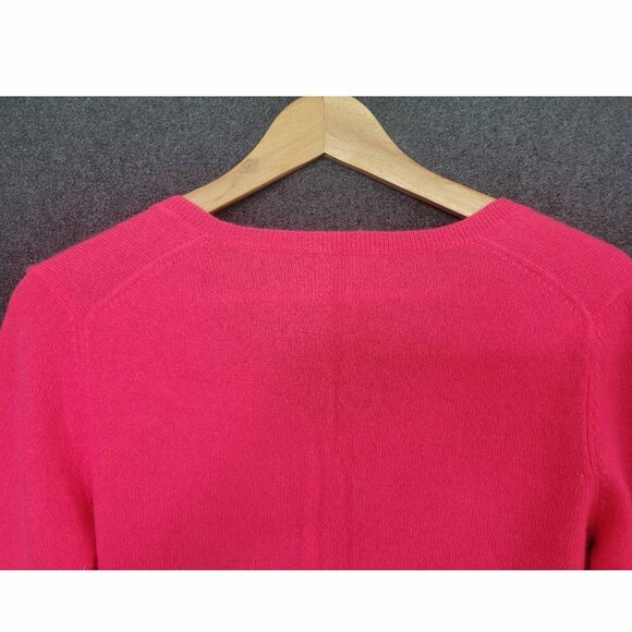 Nordstrom Halogen Size M 2-Ply 100% Cashmere Hot Pink Pullover Sweater - Picture 3 of 11